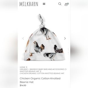 Milkbarn Organic Cotton Knotted Cap Rooster Print